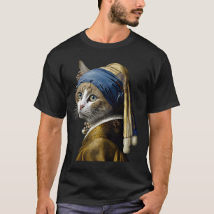 Camiseta Chica con un Pearl Earring Cat 2