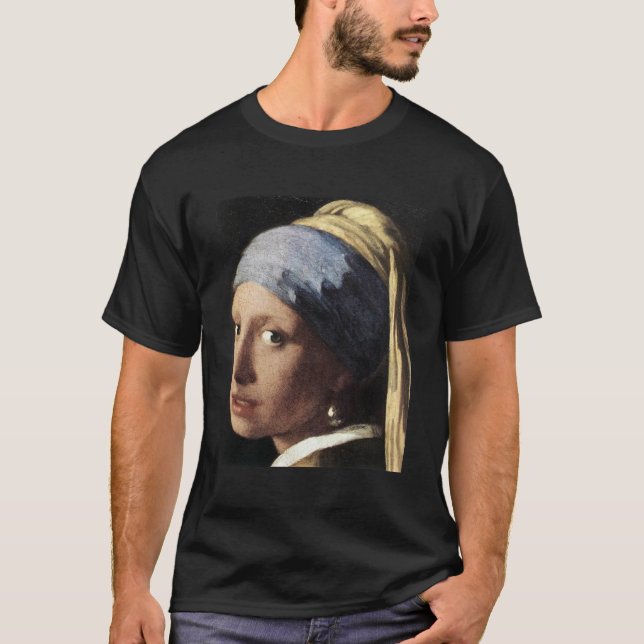 Camiseta Chica con un pendiente de la perla (detalle) (Anverso)
