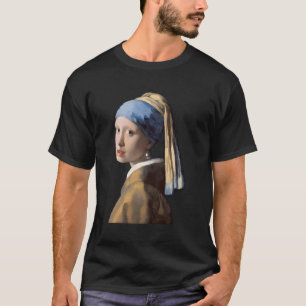 Camiseta Chica Con Una Perla Ganando Impresión Vermeer Teac