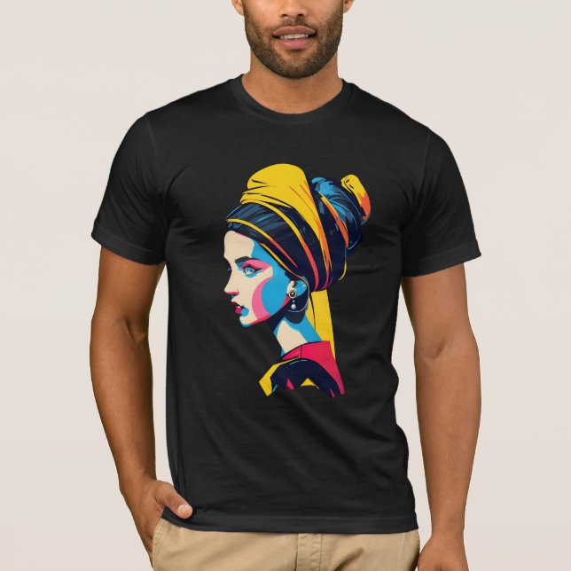 Camiseta Chica Con Una Perla | Pop Art #3 (Anverso)