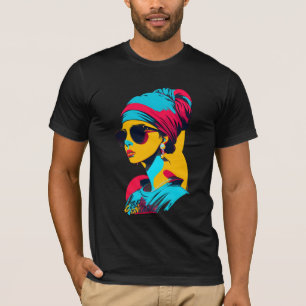 Camiseta Chica Con Una Perla Pop Art #4