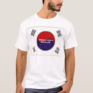 Camiseta Chica coreano con la bandera