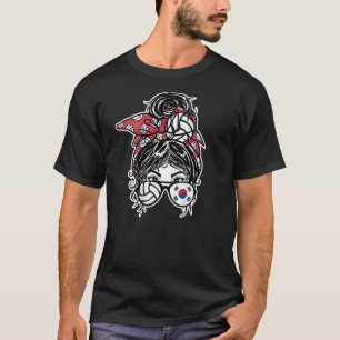 Camiseta Chica coreano de pelo de un bollo de agua dulce vo
