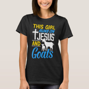 Camiseta Chica Corre En Jesús Y Cabras Cabra Para Mujeres