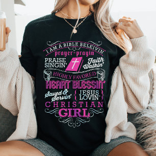 Camiseta Chica Cristiana Creyente en la Biblia Fe Religiosa