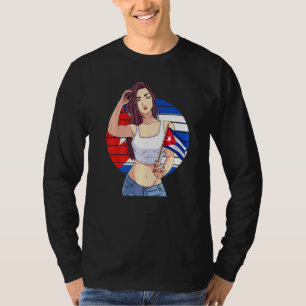 Camiseta Chica Cubanita Bandera De Cuba Hispano Orgullo Cub