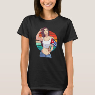 Camiseta Chica Cubanita Bandera De Cuba Hispano Orgullo Cub
