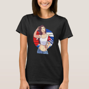 Camiseta Chica Cubanita Bandera De Cuba Orgullo Cubano Hisp