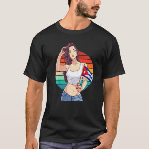Camiseta Chica Cubanita Bandera De Cuba Orgullo Cubano Hisp