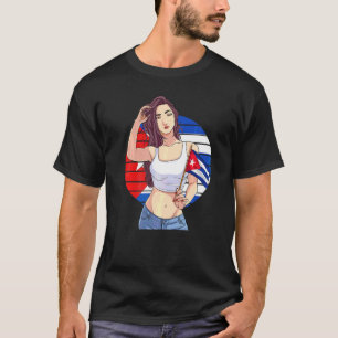 Camiseta Chica Cubanita Bandera De Cuba Orgullo Cubano Hisp