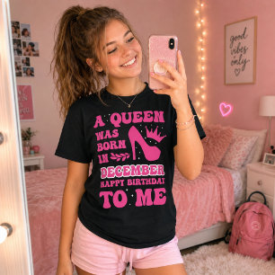 Camiseta Chica Cumpleañera de Diciembre Regalo de Princesa 