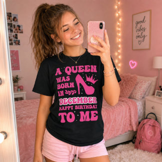 Camiseta Chica Cumpleañera de Diciembre Regalo de Princesa