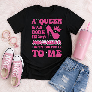 Camiseta Chica Cumpleañera De Noviembre Regalo De Reina Pri