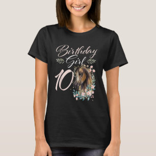 Camiseta Chica Cumpleaños 10 Caballo Amante 10 Años Bday