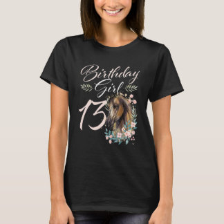 Camiseta Chica cumpleaños 13 caballo 13 años Bday