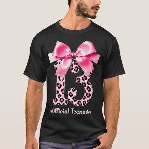 Camiseta Chica Cumpleaños 13 Nk Coquette Lazo Leopardo 13 A