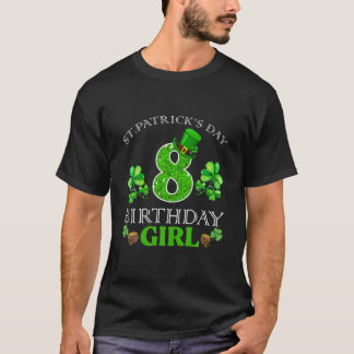 Camiseta Chica Cumpleaños 8 Años Día de San Patricio Feliz 