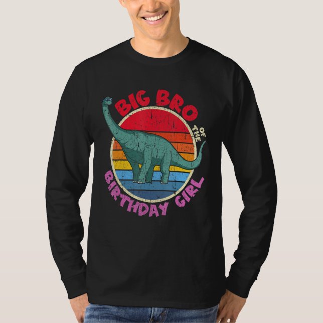 Camiseta Chica Cumpleaños I Big Bro I Brachiosaurus I Famil (Anverso)