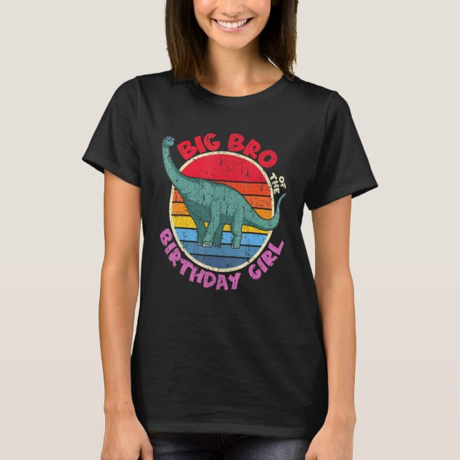 Camiseta Chica Cumpleaños I Big Bro I Brachiosaurus I Famil (Anverso)