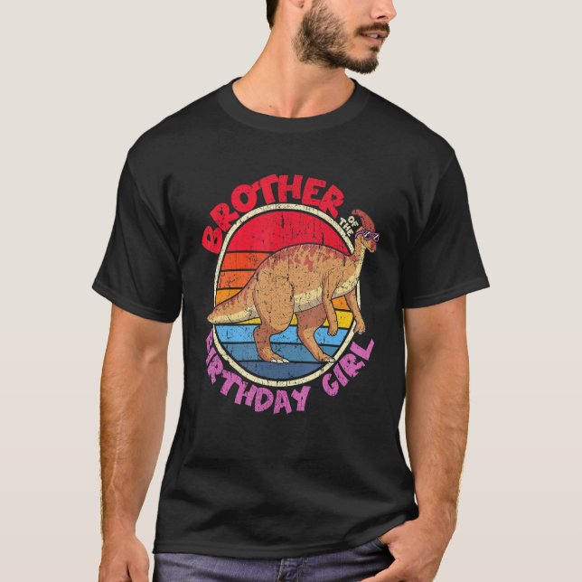 Camiseta Chica Cumpleaños I Hermano I Parasaurolophus I Fam (Anverso)