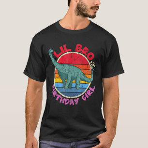 Camiseta Chica Cumpleaños I Lil Bro I Brachiosaurus I Famil