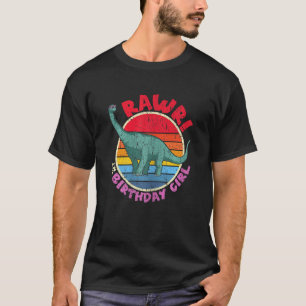 Camiseta Chica Cumpleaños I Rawr Brachiosaurus I Family Mat
