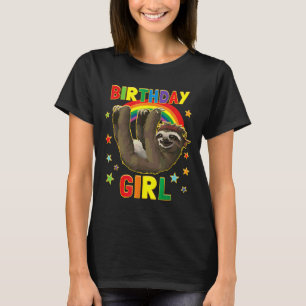 Camiseta Chica Cumpleaños Sloth B Día Fiesta Niños Idea Slo