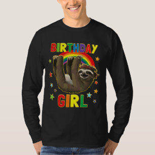 Camiseta Chica Cumpleaños Sloth B Día Fiesta Niños Idea Slo