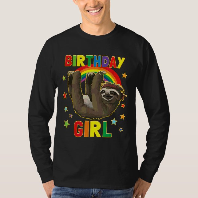 Camiseta Chica Cumpleaños Sloth B Día Fiesta Niños Idea Slo (Anverso)