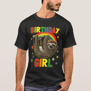 Camiseta Chica Cumpleaños Sloth B Día Fiesta Niños Idea Slo