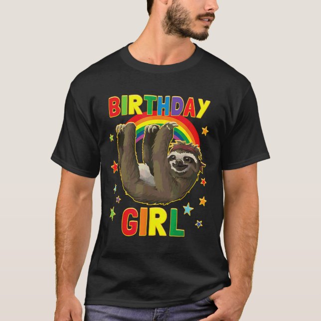 Camiseta Chica Cumpleaños Sloth B Día Fiesta Niños Idea Slo (Anverso)