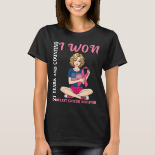 Camiseta Chica Cuta 27 Años Y Contando Que Gané Cance De Ma