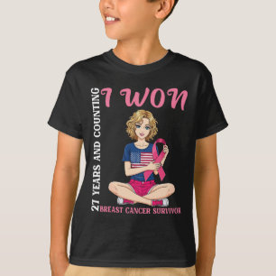 Camiseta Chica Cuta 27 Años Y Contando Que Gané Cance De Ma