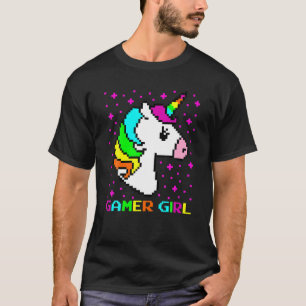Camiseta Chica Cute Gamer Regalo Arcoiris Unicornio Galaxy