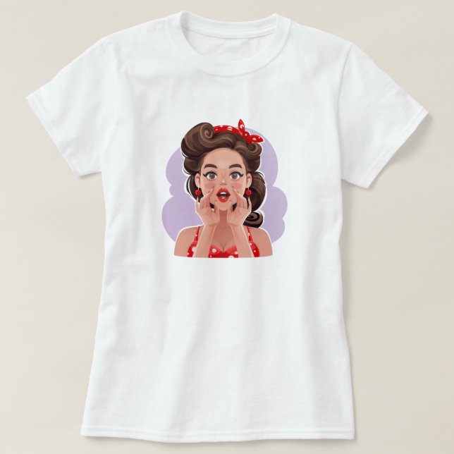 Camiseta Chica Cute Retro (Diseño del anverso)