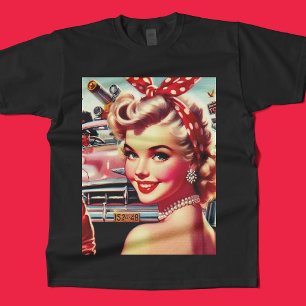 Camiseta Chica Cute Vintage de los años 50