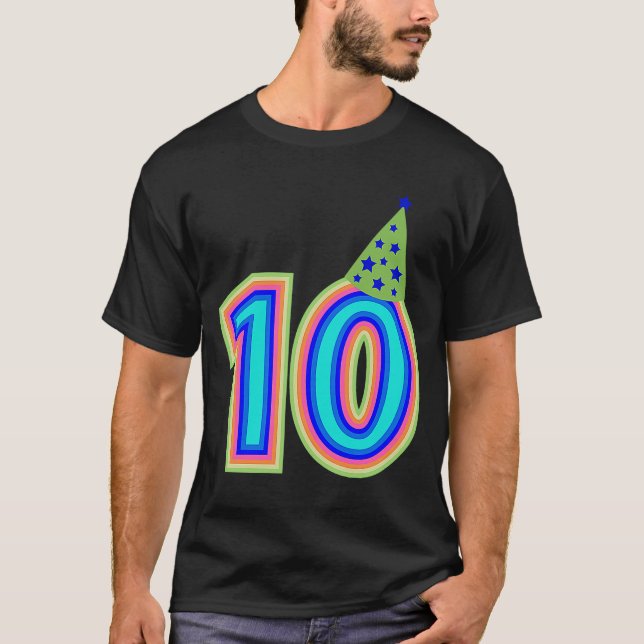 Camiseta chica de 10 años de niño arcoiris lindo día de cum (Anverso)