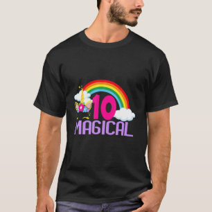 Camiseta chica De 10 Años Magica Unicornio Décimo Nacimient