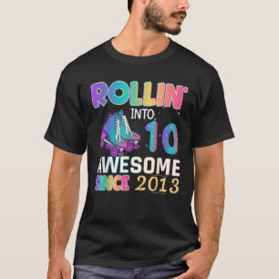 Camiseta chica de 10 años patinando a la 10.ª Chica de cump
