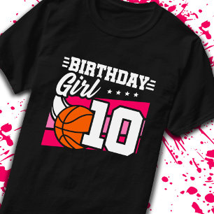 Camiseta chica de 10 años por el cumpleaños del baloncesto