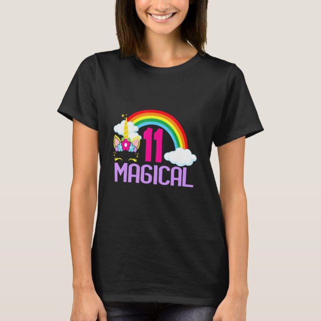 Camiseta chica de 11 años Magical Unicornio 11º cumpleaños  (Anverso)