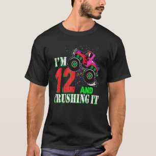 Camiseta chica de 12 años Camión Monstruo de Cumpleaños Cam