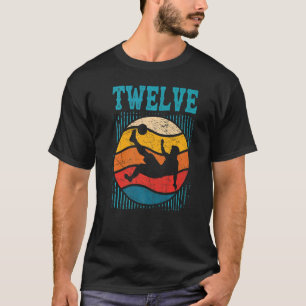 Camiseta chica de 12 años del fútbol retro de cumpleaños