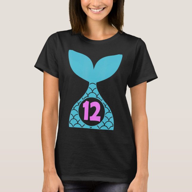 Camiseta chica de 12 años Segunda sirena de cumpleaños núme (Anverso)