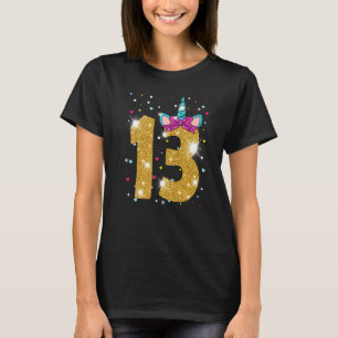 Camiseta chica de 13 años Trece 13 años Unicornio