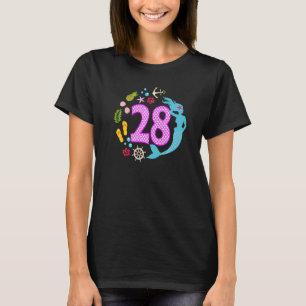 Camiseta chica de 28 años Segunda sirena de cumpleaños núme