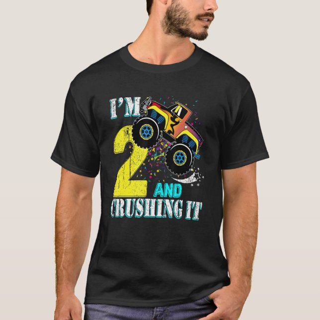 Camiseta chica de 2 años de edad Monstruo de cumpleaños niñ (Anverso)
