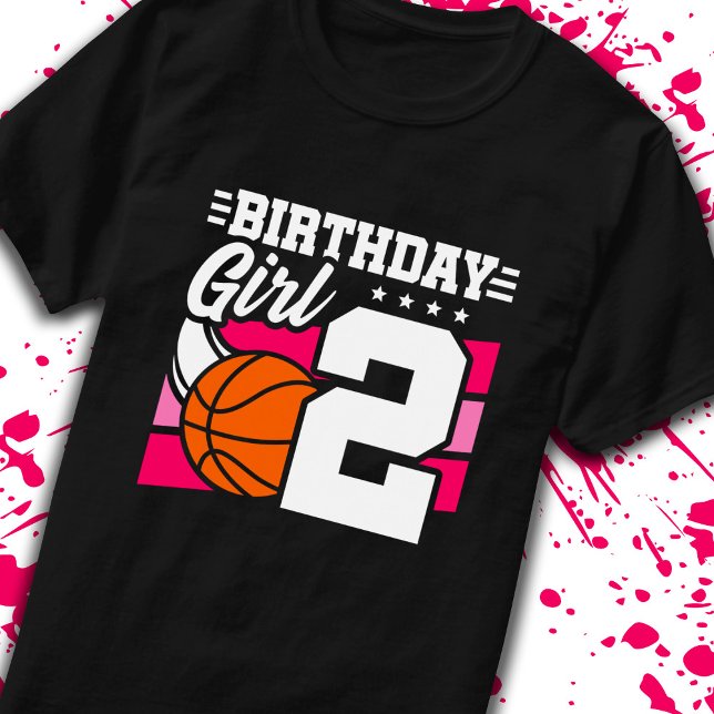 Camiseta chica de 2 años por el cumpleaños del baloncesto (Subido por el creador)
