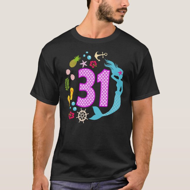 Camiseta chica de 31 años Segunda sirena de cumpleaños núme (Anverso)