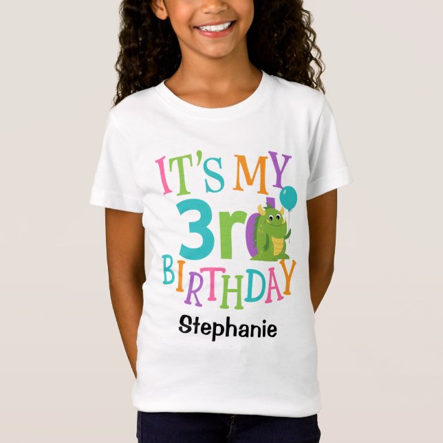 Camiseta chica de 3 años Fiesta de tercer cumpleaños (Anverso)